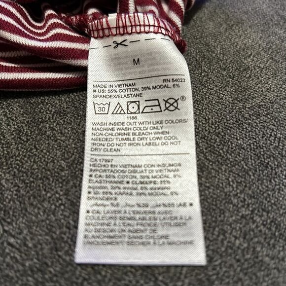 Old Navy Top-Maroon and White Striped-Medium - Picture 4 of 4